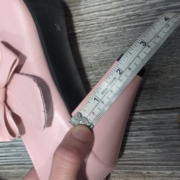 NEW Pink Lolita Bow Chunky Block Heel Mary Jane Shoes Size 6 - Picture 5 of 5